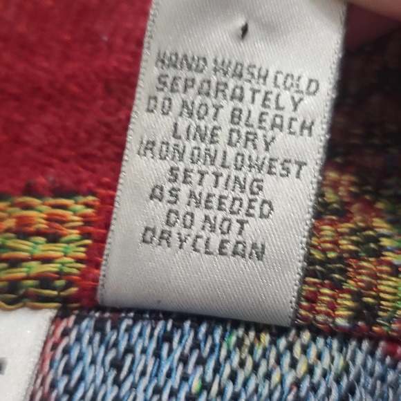 Chicos Jacket Tapestry Embellished Red Black Orange 2 Large Art to Wear Pockets - Picture 8 of 13